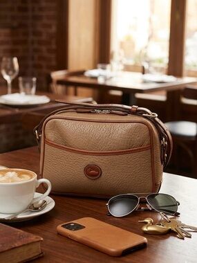 Dooney & Bourke Tan and Brown Pebbled Leather Crossbody